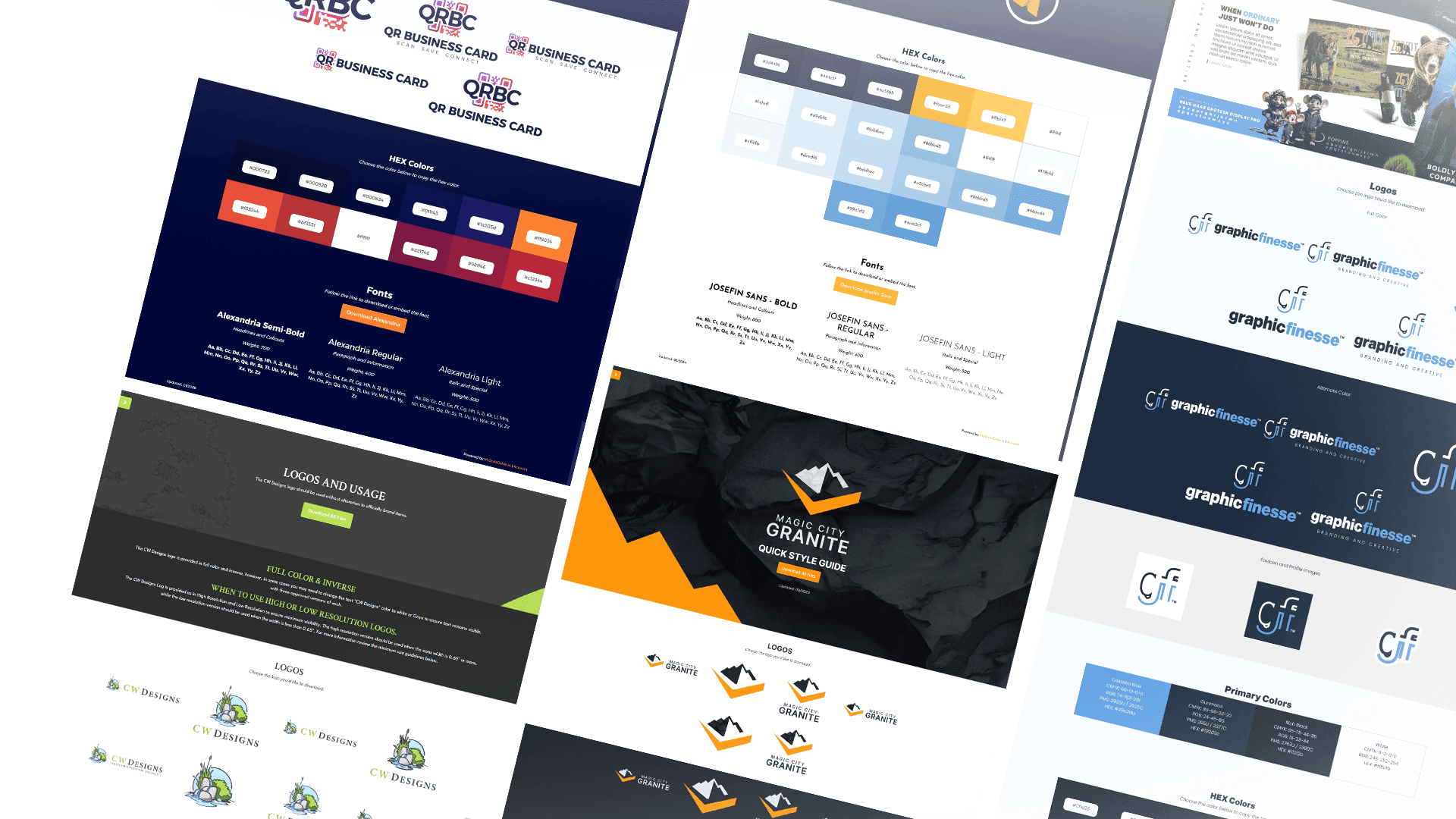 Collection of professional website templates for various industries.